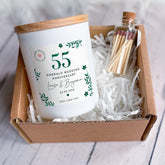 55th Emerald Wedding Anniversary Gift Scented Candle 55 Years Marriage Personalised Gift for Mum & Dad Grandparents with Names and Date