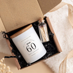 60th Birthday Candle Gift Set Friend Mum Sister Colleague Gift Box Gifts Friend Happy 60th Birthday Present To a special friend vegan candle
