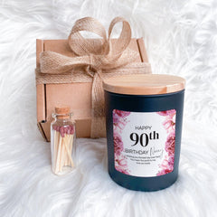 90th Birthday Candle Gift for Nanny ANY AGE 60th 70th 80th Custom Present for Nan Nanny Gran Granny Grandma Mum Mummy Auntie