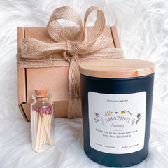 Amazing nanny scented soy wax vegan candle with your text Birthday Christmas Mother's Day Gift for mum grandma nana mummy sister keepsake happyinky