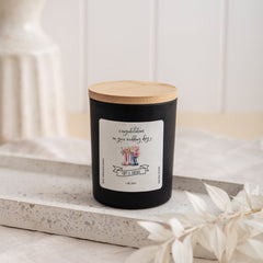 Personalised Wedding Gift Soy Wax Scented Candle, Welly Boots Design, With date and couple's names, Mr Mrs Wellington Boot Wedding Day happyinky