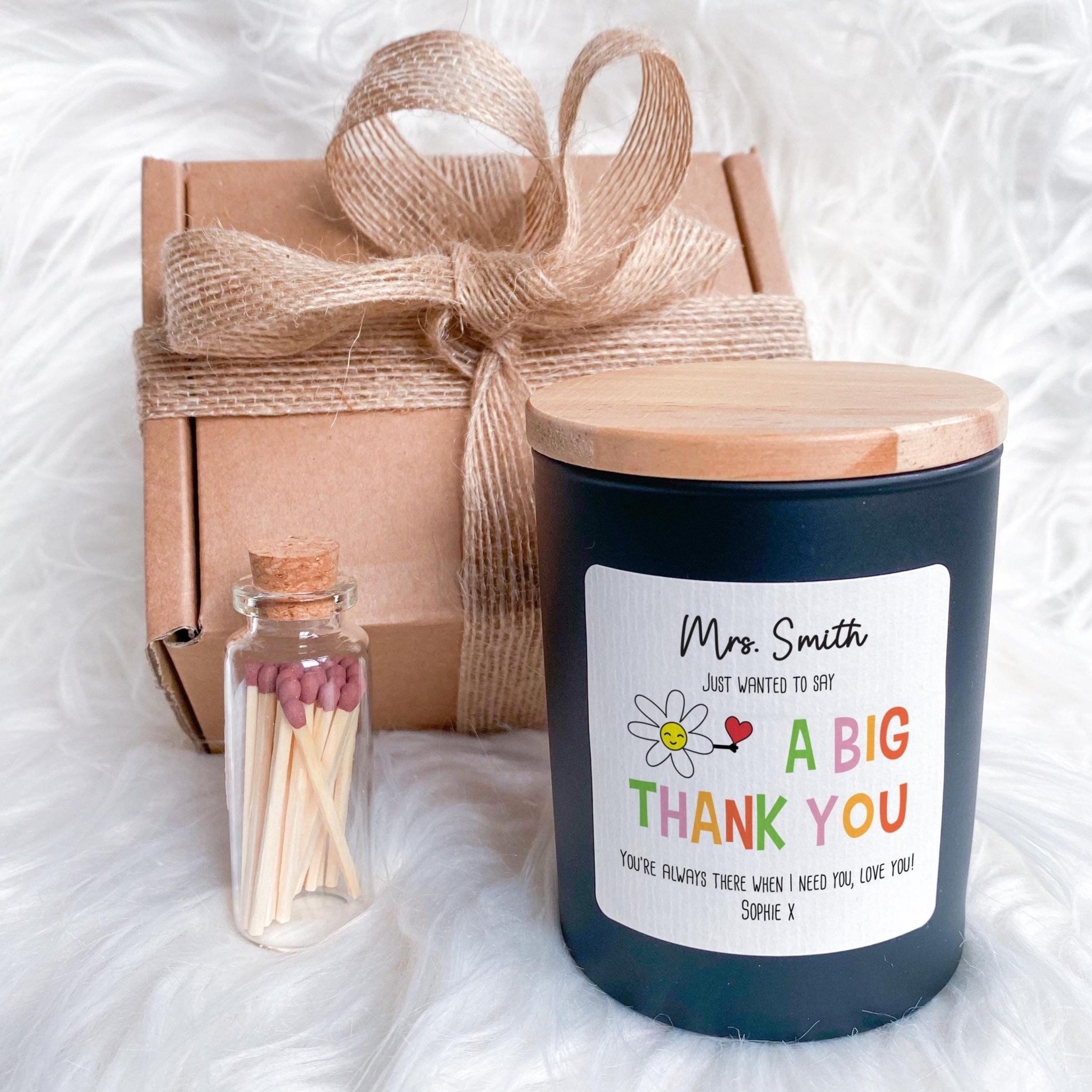 A Big Thank You Teacher Candle Gift End of Term or Teacher's Day Present for Nursery Primary Teacher Assistant or Mentor from Child