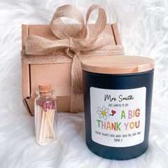 A Big Thank You Teacher Candle Gift End of Term or Teacher's Day Present for Nursery Primary Teacher Assistant or Mentor from Child