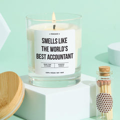 Accountant Candle Gift Smells Like the World's Best Accountant Funny Keepsake for Finance Experts Office Desk Decor Vegan Soy Wax Candle