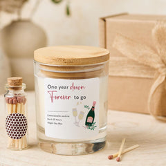 Anniversary Candle Gift for Wife Girlfriend One Year Down Forever to Go Husband Boyfriend Couple First Wedding Anniversary Keepsake