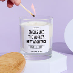 Architect Scented Candle Gift Smells Like the World's Best Architect Fun Keepsake for Her Him & Office Desk Decor Vegan Soy Wax Candle