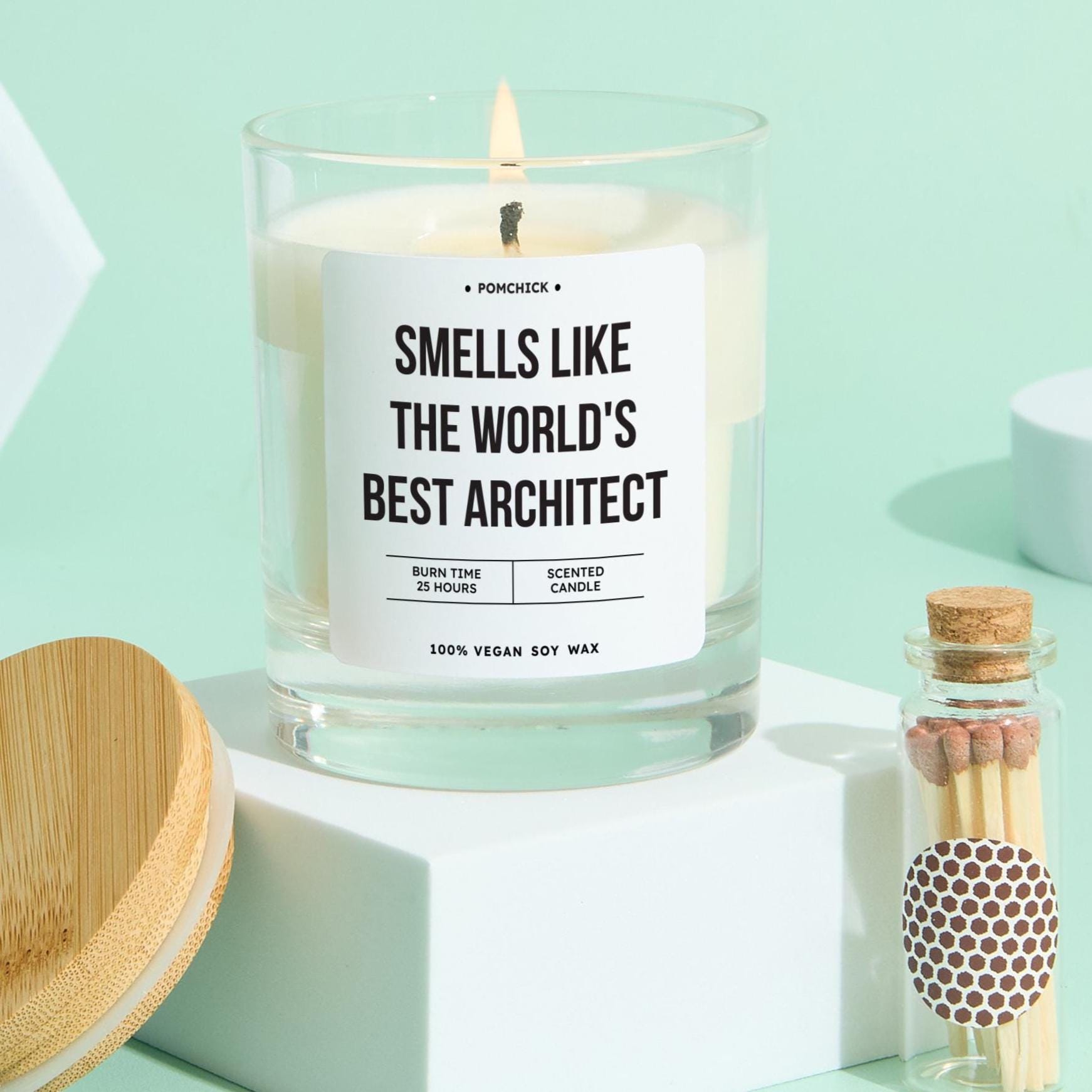 Architect Scented Candle Gift Smells Like the World's Best Architect Fun Keepsake for Her Him & Office Desk Decor Vegan Soy Wax Candle