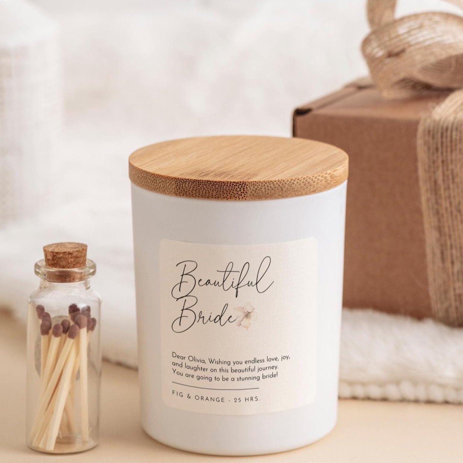 Beautiful Bride Scented Candle Gift | Personalised Wedding Keepsake | Engagement, Bridal Shower, Hen Party Gift