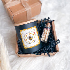 Bee My Valentine Candle Gift for Her Gift for Him Soy Wax Candle Vegan Valentines Gift for Wife Girlfriend Husband Fiancee Newlywed