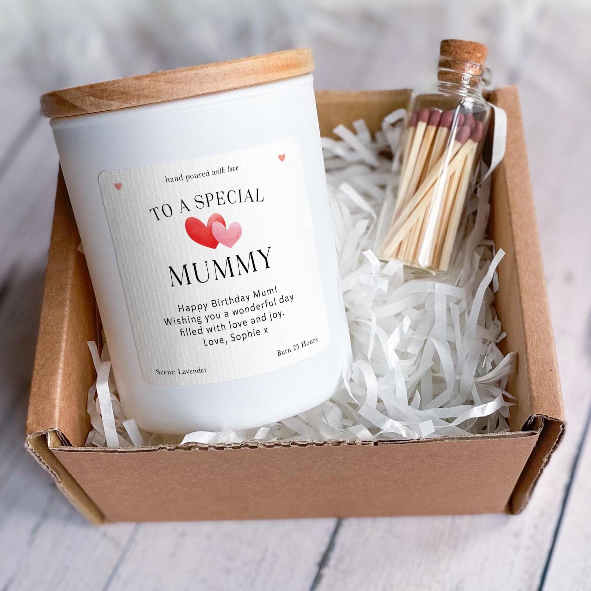 Birthday Candle Gift for Mummy Mum's Birthday Gift from Daughter or Son Personalised Present with Your Name and Message