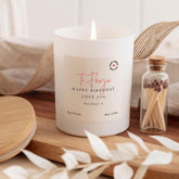 Birthday Candle Gift Set with Name Minimal Keepsake for Her Friends Sister Mum Girlfriend Colleague Vegan Soy Wax