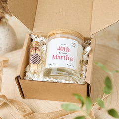 Birthday Gift Set for Her Friend Sister Mum Nanny with name and age 30th Birthday Personalised Gift Custom with Wooden Lid Keepsake Present