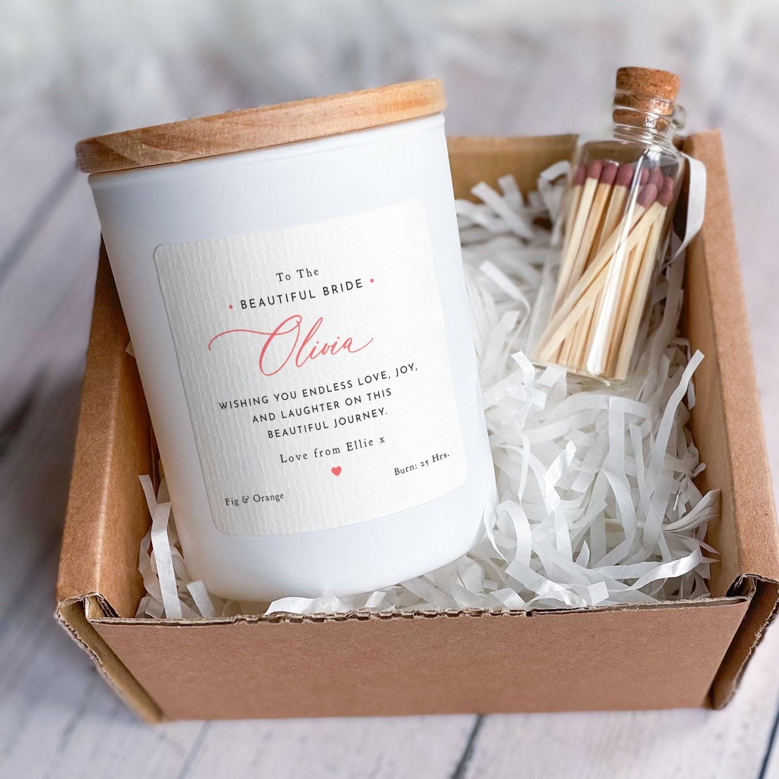 Bride Gift Personalised Scented Candle for Bride Bride to Be Gift Bride's Wedding Day Keepsake Engagement Gift Gift from Friend Family