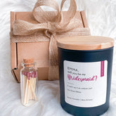 Bridesmaid Proposal Candle Gift Set with Mini Matches Will You Be My Bridesmaid Maid of Honour Flower Girl I Can't Say I Do Without You