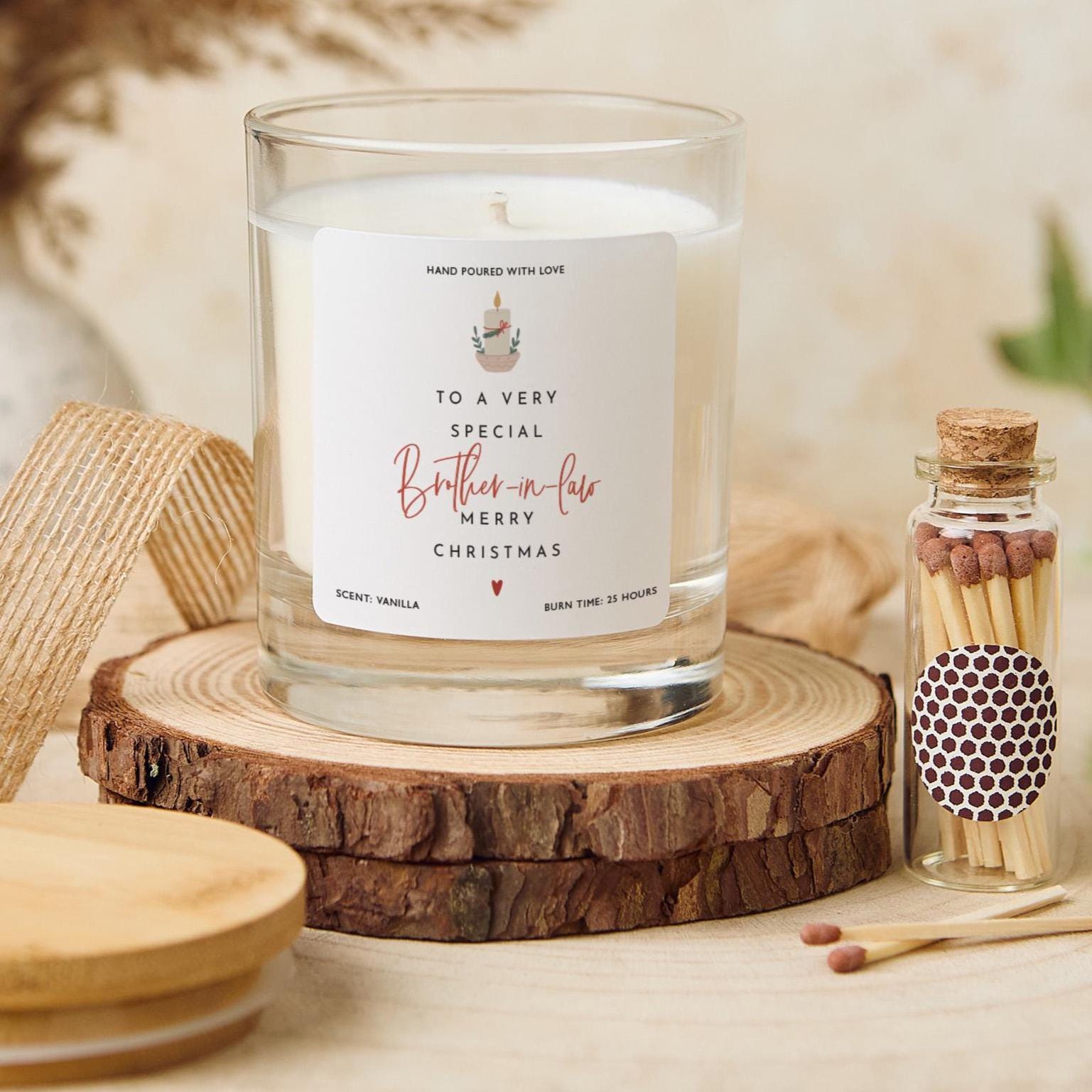 Brother - in - Law Christmas Candle Gift Festive Holiday Keepsake Present for Him Thoughtful Seasonal Gift Box Set for Brother - in - Law