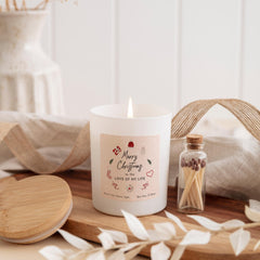 Christmas Candle Gift for Boyfriend Girlfriend Fiancé Wife or Husband Vegan Soy Wax Free Gift Box and Mini Matches Jar