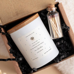 Christmas Candle Gift for Boyfriend Girlfriend Husband Wife Fiancé Fiancée Xmas Vegan Soy Wax Free Gift Package and Mini Matches Jar