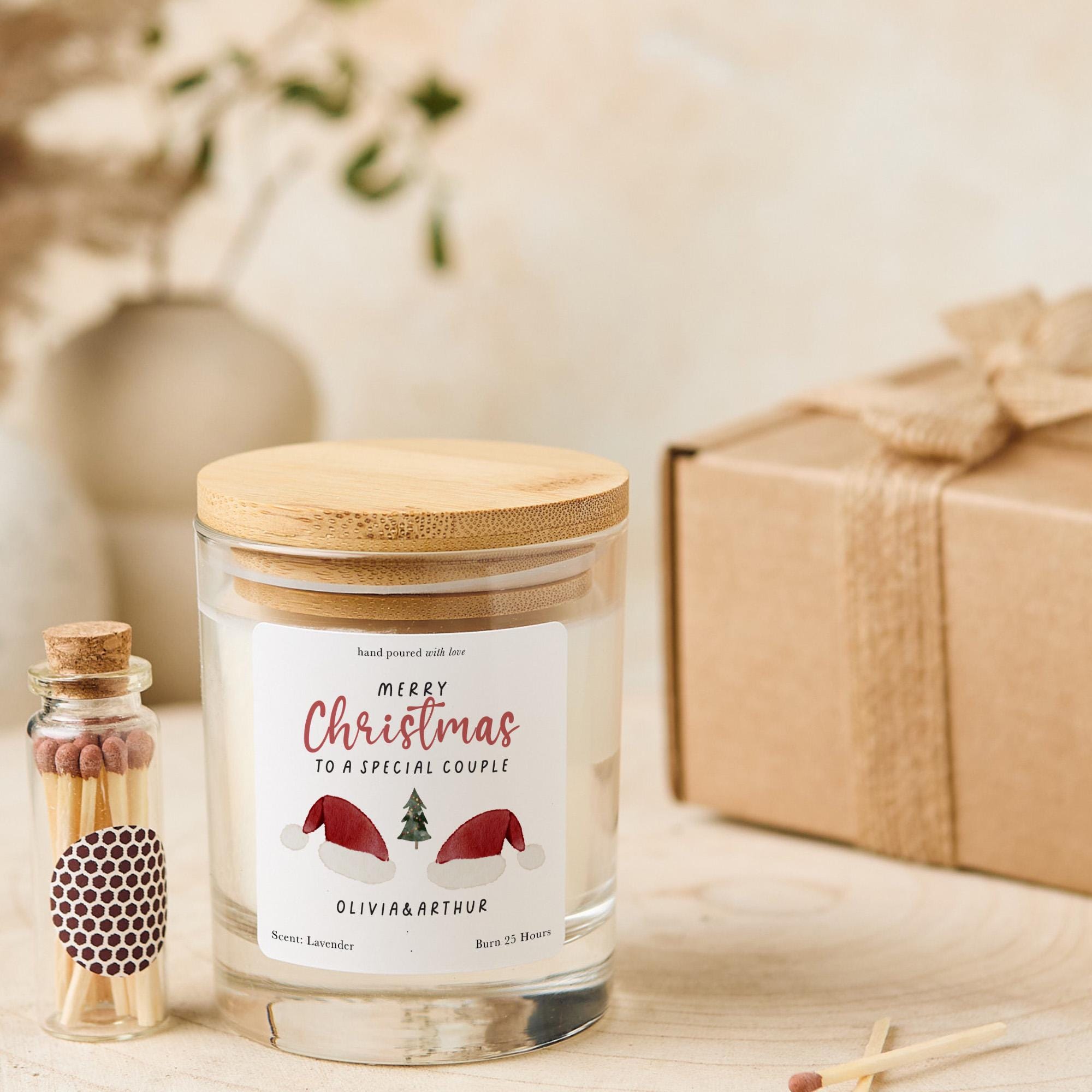 Christmas Candle Gift for Couple First Xmas Romantic Present for Newlyweds Engaged Married Friends