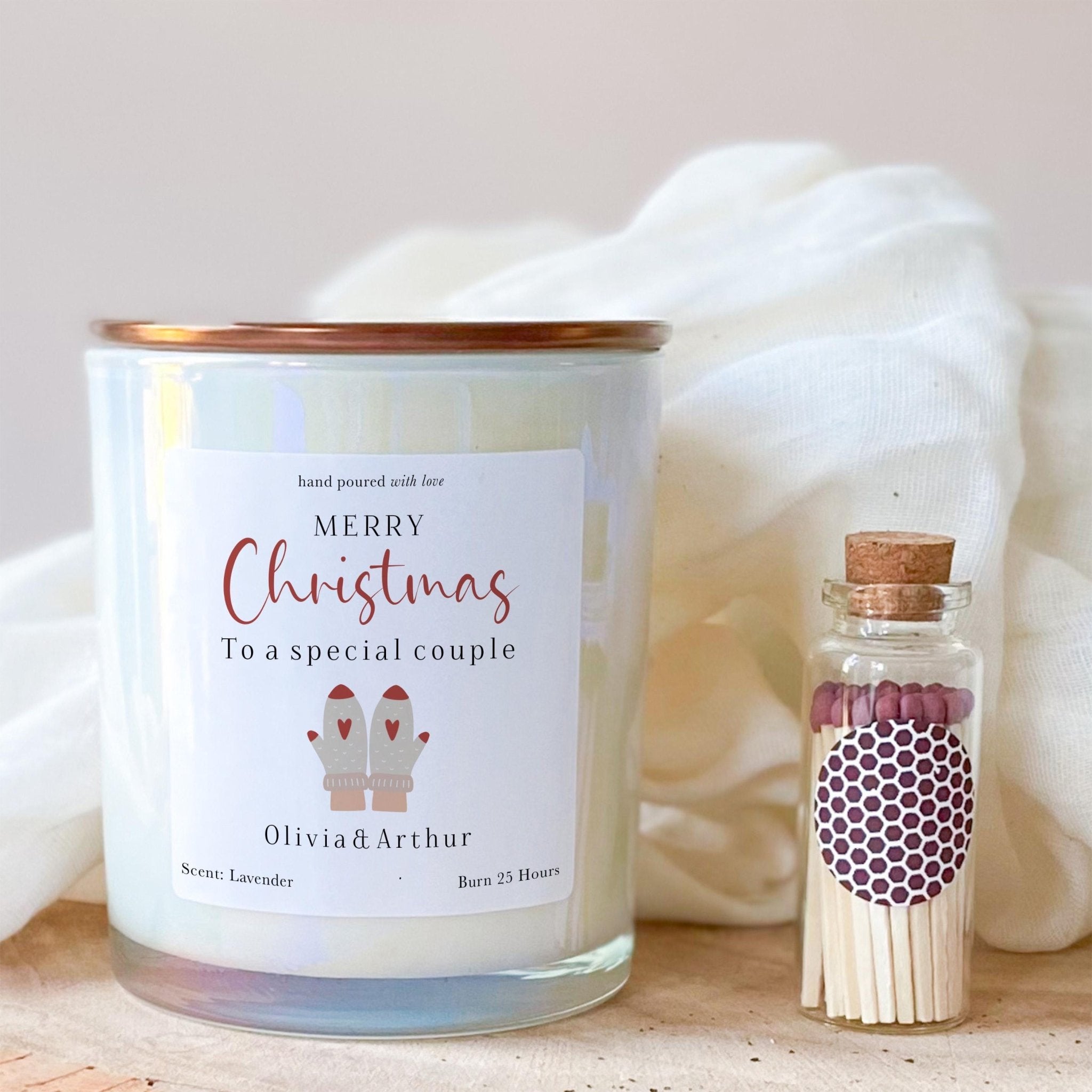 Christmas Candle Gift for Couple – Romantic Present for Husband and Wife, Boyfriend and Girlfriend, Newlyweds