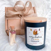 Christmas Candle Gift for Goddaughter Vegan Soy Wax Free Gift Package and Mini Matches Jar