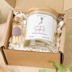 Christmas Candle Gift Set for Soulmate Wife Fiancee Girlfriend Vegan Soy Wax Candle - Free Gift Box and Mini Matches Jar