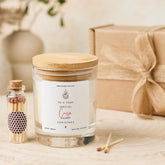 Christmas Gift for Cousin Vegan Soy Wax Candle with Bamboo Lid Free Gift Package with Mini Matches Jar