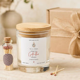 Christmas Gift for Godmother Vegan Soy Wax Candle with Bamboo Lid Free Gift Package with Mini Matches Jar