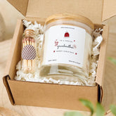 Christmas Gift for Grandmother Vegan Soy Wax Candle with Bamboo Lid Free Gift Package with Mini Matches Jar