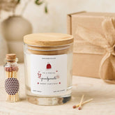 Christmas Gift for Grandparents Grandma Grandad Vegan Soy Wax Candle with Bamboo Lid - Free Gift Package with Mini Matches Jar