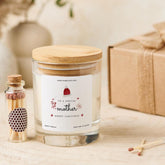 Christmas Gift for Mother Mummy Mum Vegan Soy Wax Candle with Bamboo Lid Free Gift Package with Mini Matches Jar