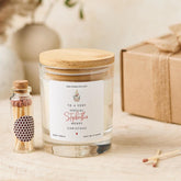 Christmas Gift for Stepbrother Vegan Soy Wax Candle with Bamboo Lid Free Gift Package with Mini Matches Jar