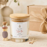 Christmas Gift for Stepmother Vegan Soy Wax Candle with Bamboo Lid Free Gift Package with Mini Matches Jar