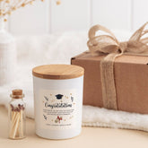 Congratulations on your graduation scented candle with text university Personalised Class of 2024 gift for her him Well Done Proud Of You