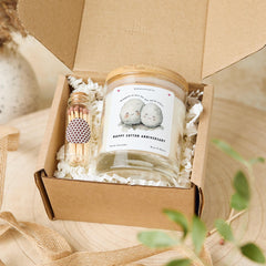 Cotton Anniversary Candle Gift Set for Wife Girlfriend Adorable Keepsake for 2nd Wedding Anniversary Wrapped in Love for Two Wonderful Years