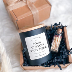 Custom text soy wax vegan candle, Your own text, Christmas gift for friend mum dad grandma colleague employee custom company corporate
