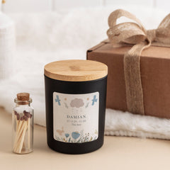 Cute personalised new baby candle Scented vegan candle gift with date time and weight baby boy girl New mum congratulations gift keepsake