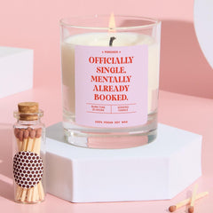 Divorce Gift Officially Single Mentally Already Booked Funny Candle Gift for Breakups Sassy Keepsake for Her