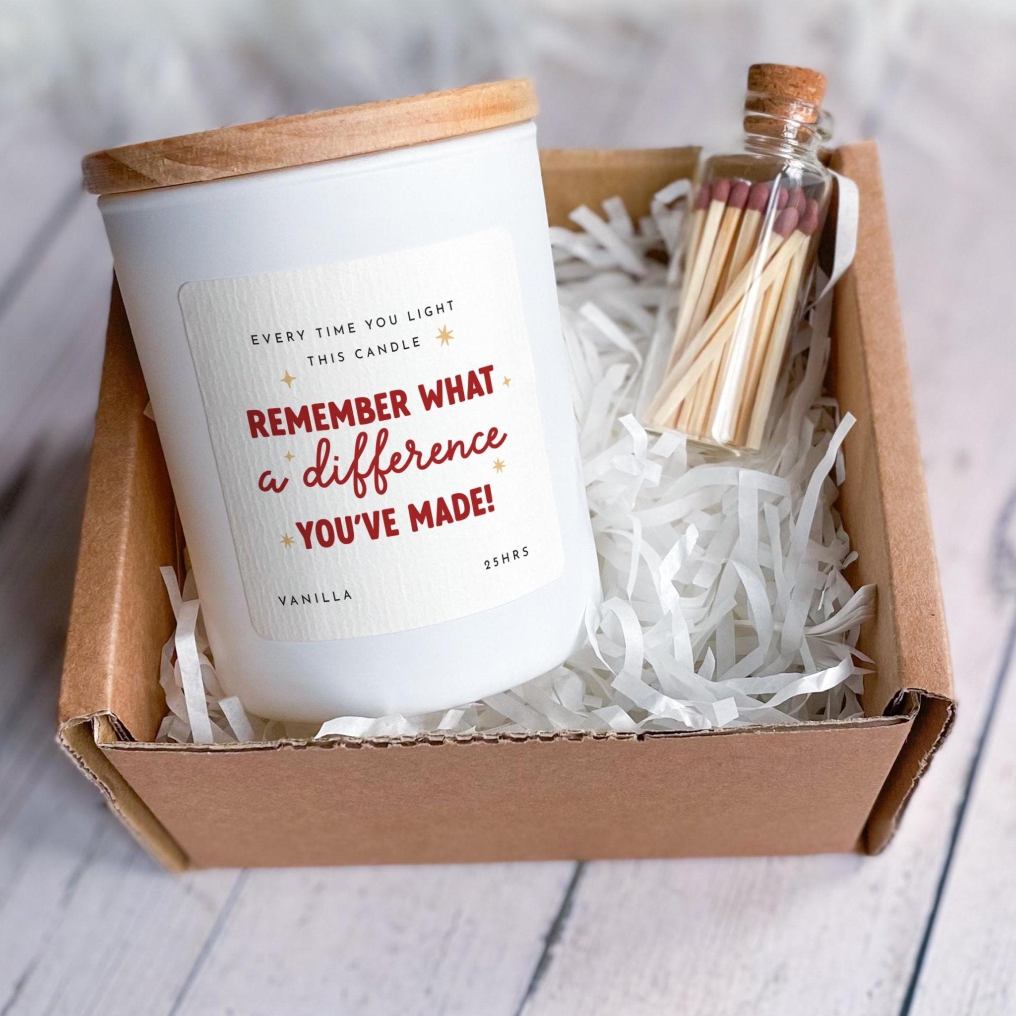 End of Term Teacher Candle Gift Remember What a Difference You've Made Thank You Present from Student Class or Parent gift Vegan Soy Wax