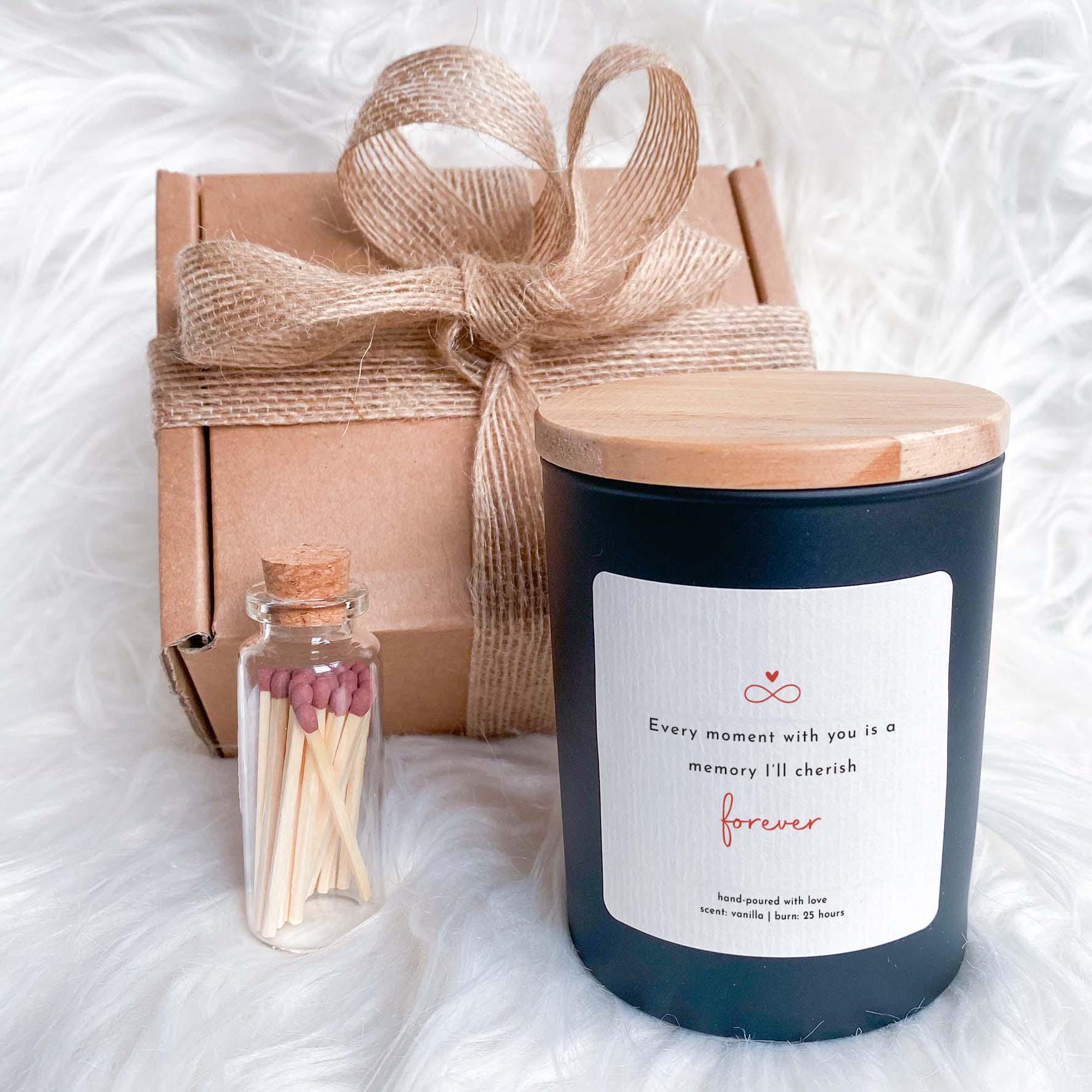 Every Moment Forever Candle Gift Set Scented Soy Wax Candle with Matches for Boyfriend, Girlfriend, Husband, Wife, or Loved One