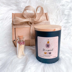 For a special mum scented candle Personalised Christmas gift for mummy Gift Set for Her Vegan Xmas Present with your text