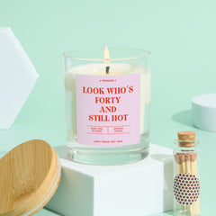 Funny 40th Birthday Candle Gift Celebrate Fabulous Forty with Laughter Fun Keepsake for Her Friend Sister Bestie Mum Vegan Soy Wax Candle