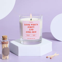 Funny 40th Birthday Candle Gift Celebrate Fabulous Forty with Laughter Fun Keepsake for Her Friend Sister Bestie Mum Vegan Soy Wax Candle