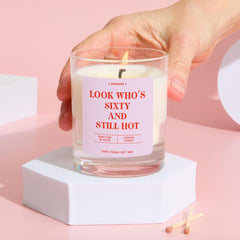 Funny 60th Birthday Candle Gift for Her Keepsake for Best Friend Mum Nanny Sixty in Style and Laughter Vegan Soy Wax Candle