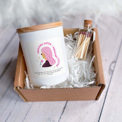 Funny Amazing Sister Scented Candle Christmas Birthday Gift for her Gift Box Little Sis Big Sis