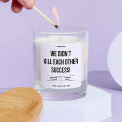 Funny Anniversary Candle Gift for Boyfriend Girlfriend Wife Husband We Didn't Kill Each Other Funny Keepsake for Couples Vegan