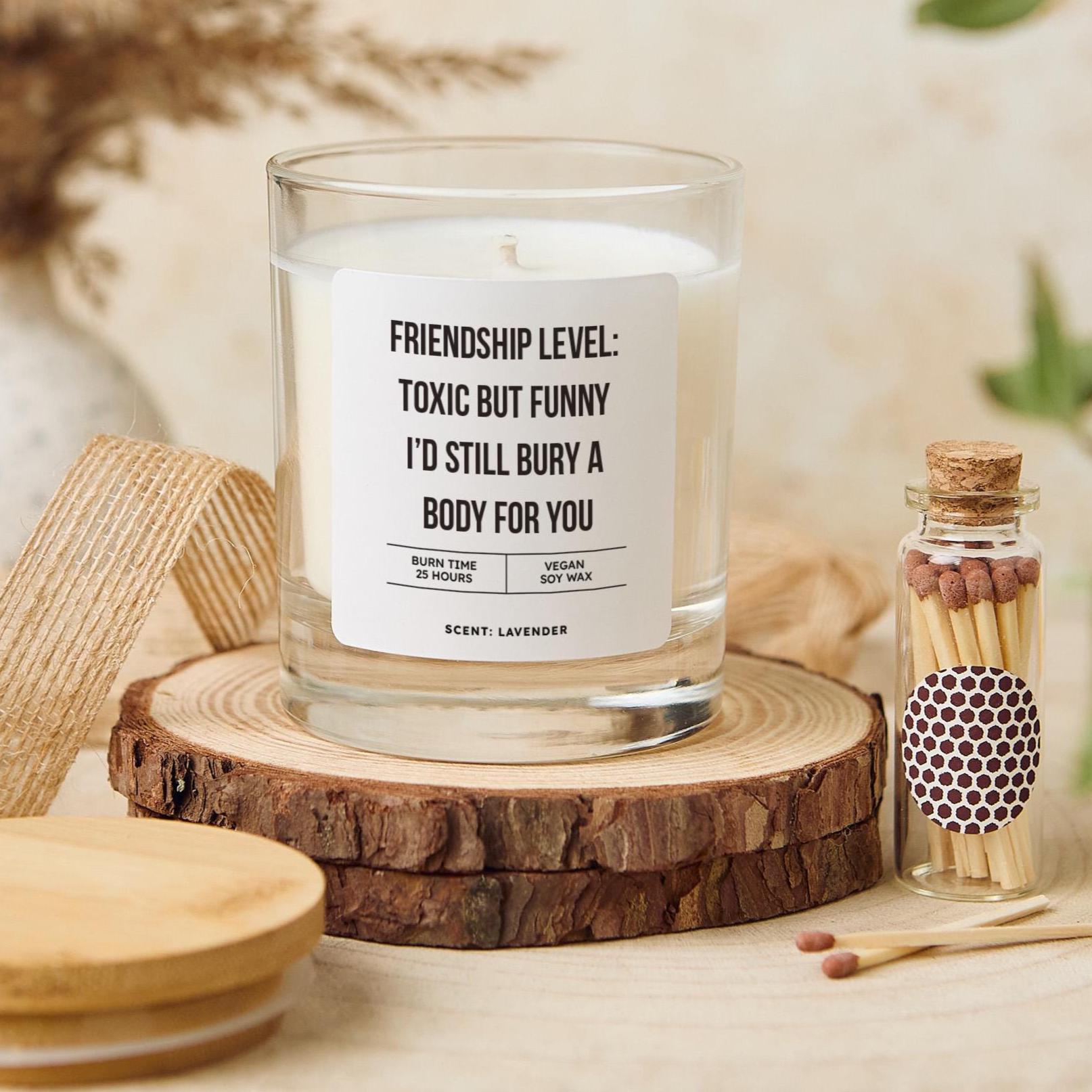 Funny Candle Gift for Best Friend Roommate or co - worker Friendship Present for Birthday Farewell or Galentine’s Day Gift Vegan Soy Wax