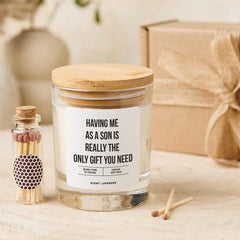 Funny Candle Gift for Mum or Dad from Son Cheeky Birthday Christmas Father's Day Mother’s Day Present Vegan Soy Wax Keepsake
