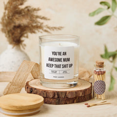Funny Candle Gift for Mum Sassy Mother's Day Christmas Birthday Rude Present New Mum Baby Shower Gift Vegan Keepsake for Mother Mama Mummy