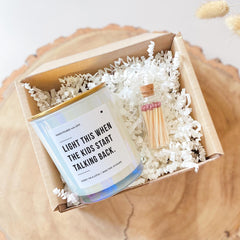 Funny Candle Light This When Kids Talk Back Mother's Day Gift for Mum Mummy Mama Wife Birthday Christmas Present Home Decor New Mum Vegan