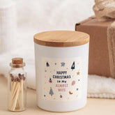 Funny Christmas Candle Gift for Fiancée Happy Holidays to My Almost Wife Engagement Present Vegan Soy Wax Candle Free Gift Box and Matches